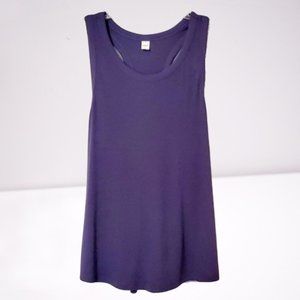 Blue Ribbed Athletic Tank